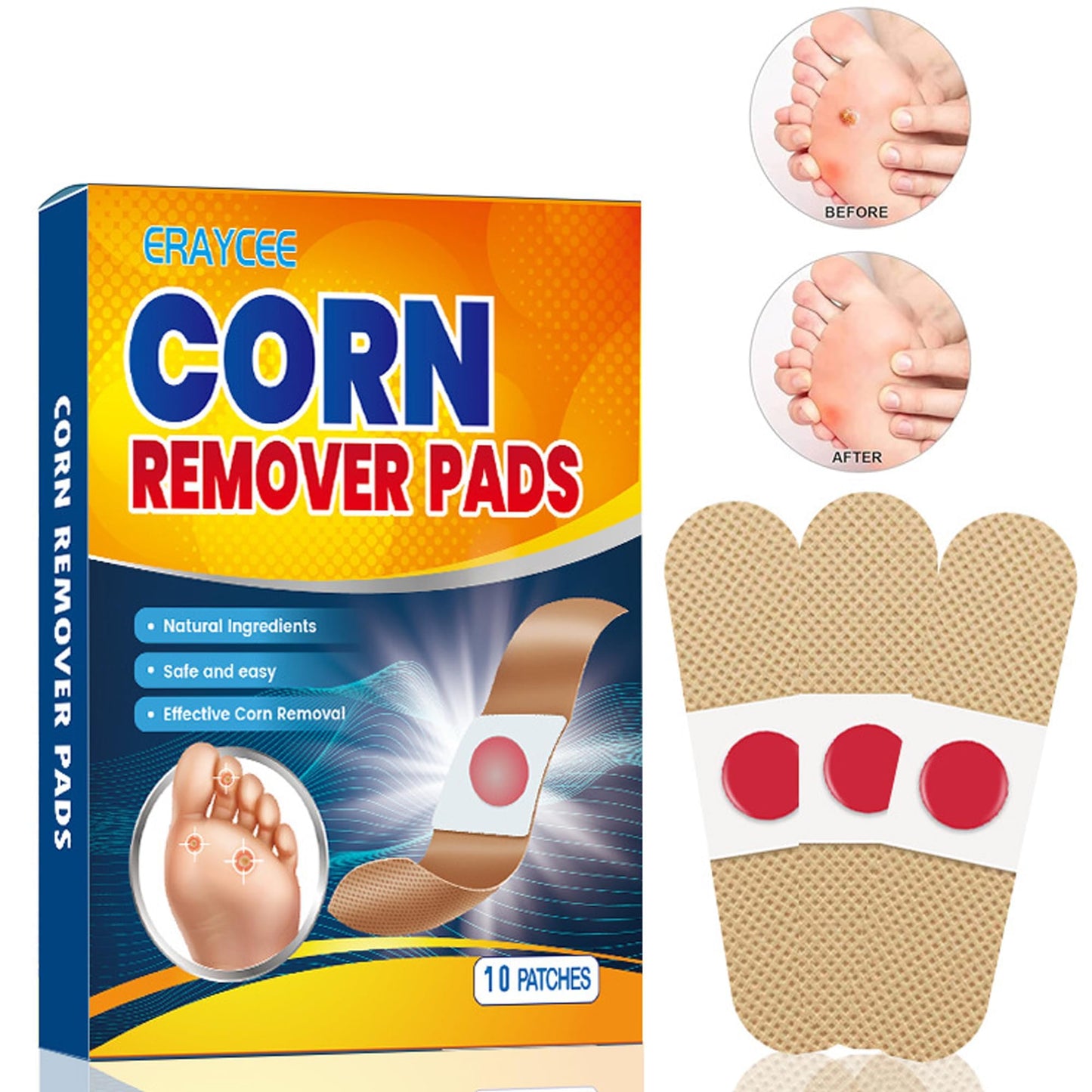 ERAYCEE Wart Care Patches 10pcs, Gentle External Skin Pads for Hands, Feet & Fingers, Comfortable Daily Skin Care for Adults, Easy to Apply
