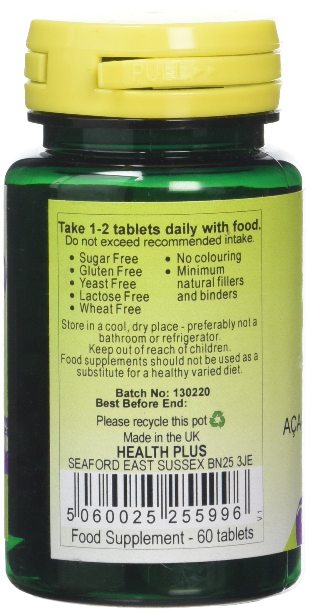 Health Plus Acai Berry Extract Weight Management And Antioxidant Plant Supplement - 60 Tablets