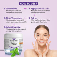 TriOn Pharma Aqueous Cream with Menthol 2% - 500g | Cooling Emollient for Softening & Soothing Skin | External Skin Cleansing Agent