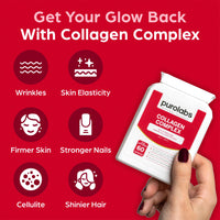 Purolabs Marine Collagen Complex - Collagen Supplement for Women & Men - with Hyaluronic Acid & Vitamin C - High Strength Type 1 Hydrolyzed Collagen Peptides - 60 Capsules - Skin, Hair & Nails