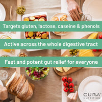 Cura Nutrition CURA NUTRITION CURAZYME Tolerance (30 Capsules) Food Intolerance Digestive Enzymes Supplement for Gut Health Support, Broad Spectrum Enzyme Complex for Bloating, Heartburn, Digestion Relief, Vegan