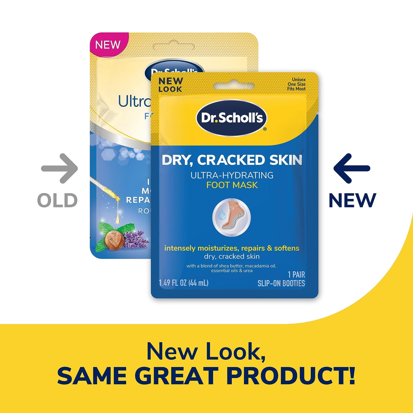 Dr. Scholl's Ultra Hydrating Foot Mask 3 Pack, Intensely Moisturizes Repairs and Softens Rough Dry Skin with Urea, 3 Count 1 Pair