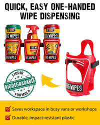 Big Wipes Holder - The Cage Van & Wall Bracket – Mountable & Fully Adjustable Heavy Duty Wipes Dispenser – Durable Polycarbonate Design for Workshop, Garage & Van Accessories