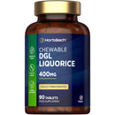 Horbäach DGL Licorice Root Tablets 400mg | Chewable Tablets | High Strength Liquorice Root Extract | 90 Count | Suitable for Vegetarians & Vegans | by Horbaach