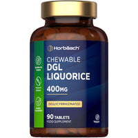 Horbäach DGL Licorice Root Tablets 400mg | Chewable Tablets | High Strength Liquorice Root Extract | 90 Count | Suitable for Vegetarians & Vegans | by Horbaach