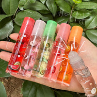 Mrettick Moisturizing Lip Oil 6 Pcs Roll-on Lip Oil Set Fresh Lip Glaze Transparent Colorless Moisturizing Lip Lotion Hydrating Lip Oil Set for Lip Care（Color Box Packaging）
