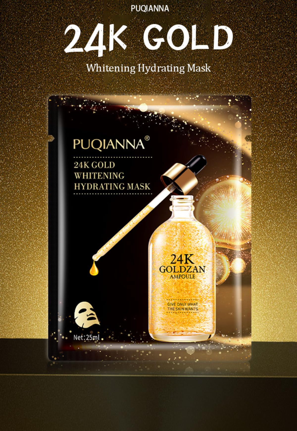 IMKRC 24K Gold Mask, Face Sheet Mask, Skin Care Masks, Hydrating, Whitening, Anti-Aging, Puffiness, Moisturizing, Deep Tissue Rejuvenating, Soothing Firming Face Masks