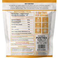 Puretrex PURETREX Liposomal Vitamin C 1000mg Softgels, Clean Non GMO, 180 Softgels
