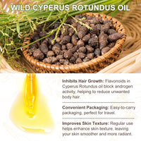 Cyperus Rotundus Oil, 60ml Cyperus Oil for Hair Removal, Pure Natural Cyperus Rotundus Hair Removal Oil, Gentle & Non-Irritating, Easy to Removal Body Hair