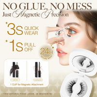 LASHVIEW Upgrade Soft Magnetic Eyelashes Natural Look,Reusable Magnetic Eyelashes with Applicator, No Glue Needed Magnetic Eyelashes Magnetic Lashes Kit, Easy to Wear and Remove CT01-UK