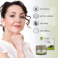 Victoria Beauty Snail Face Cream with Vitamin C and E, Retinol, Hyaluronic Acid and Collagen - Day and Night Anti Wrinkle Moisturiser - 100% Organic Snail Extract, 50ml