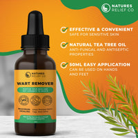 Natures Relief Co Wart Remover Serum | Suitable for Hands & Feet | Fast Acting & Effective Removal Treatment for Warts | 50ml