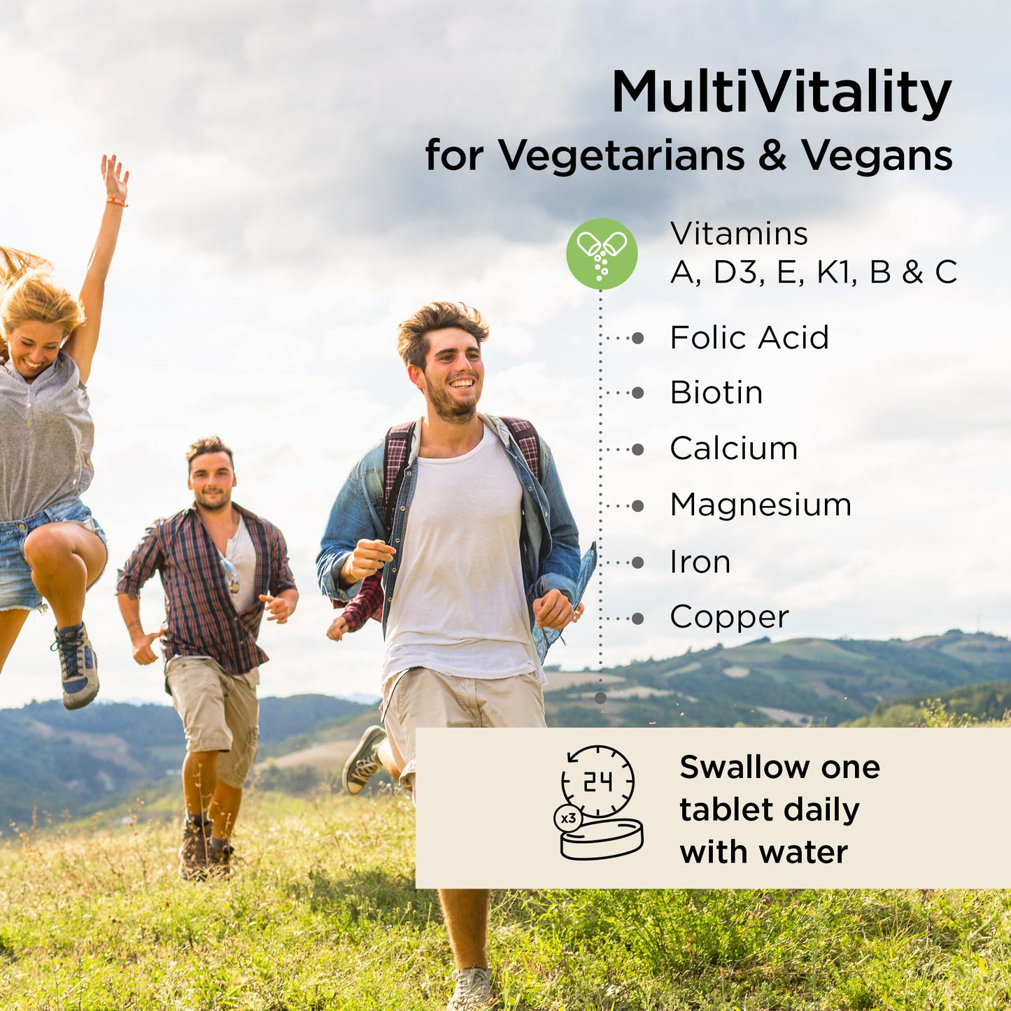 Healthspan Multivitamin for Vegetarians & Vegans (120 Tablets) | Winner Vegan Choice Awards | for Your Brain, Heart & Immunity | Supports Energy Levels & Overall Wellbeing | with Vitamin B12 | Vegan