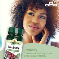 Natures Aid Cranberry Tablets 5000mg – High Strength Supplement for Urinary Tract Support, Bladder Health, Antioxidant Protection – Vegan, Gluten Free, Non-GMO – 30 Tablets for Women & Men