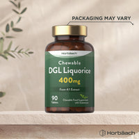 Horbäach DGL Licorice Root Tablets 400mg | Chewable Tablets | High Strength Liquorice Root Extract | 90 Count | Suitable for Vegetarians & Vegans | by Horbaach