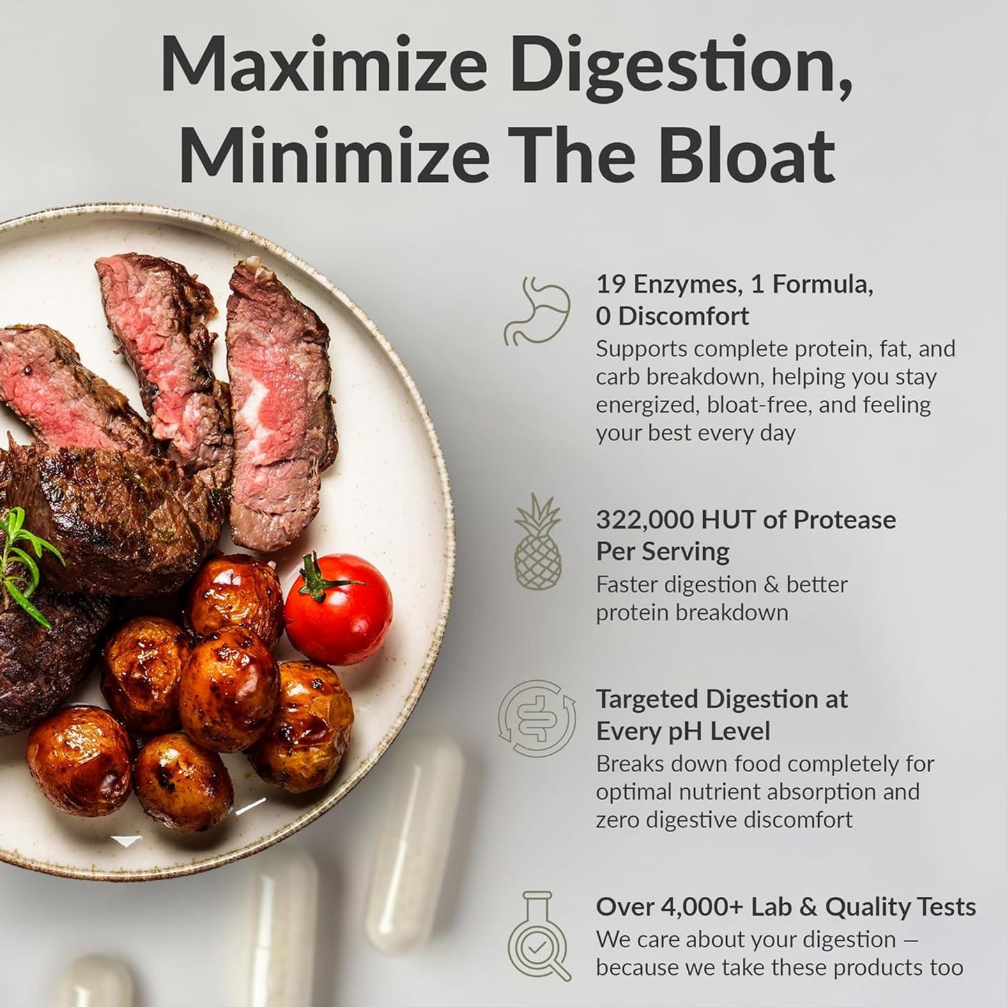 BIOptimizers BiOptimizers MassZymes | Digestive Enzyme Supplement | 120 Capsules