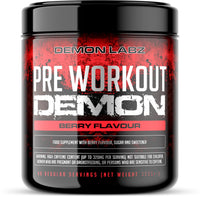 DEMON LABZ Pre Workout Demon - Advanced Pre-Workout Energy Powder with Creatine, Caffeine, Beta-Alanine & Glutamine, Berry Blast, 360g - 40 Servings