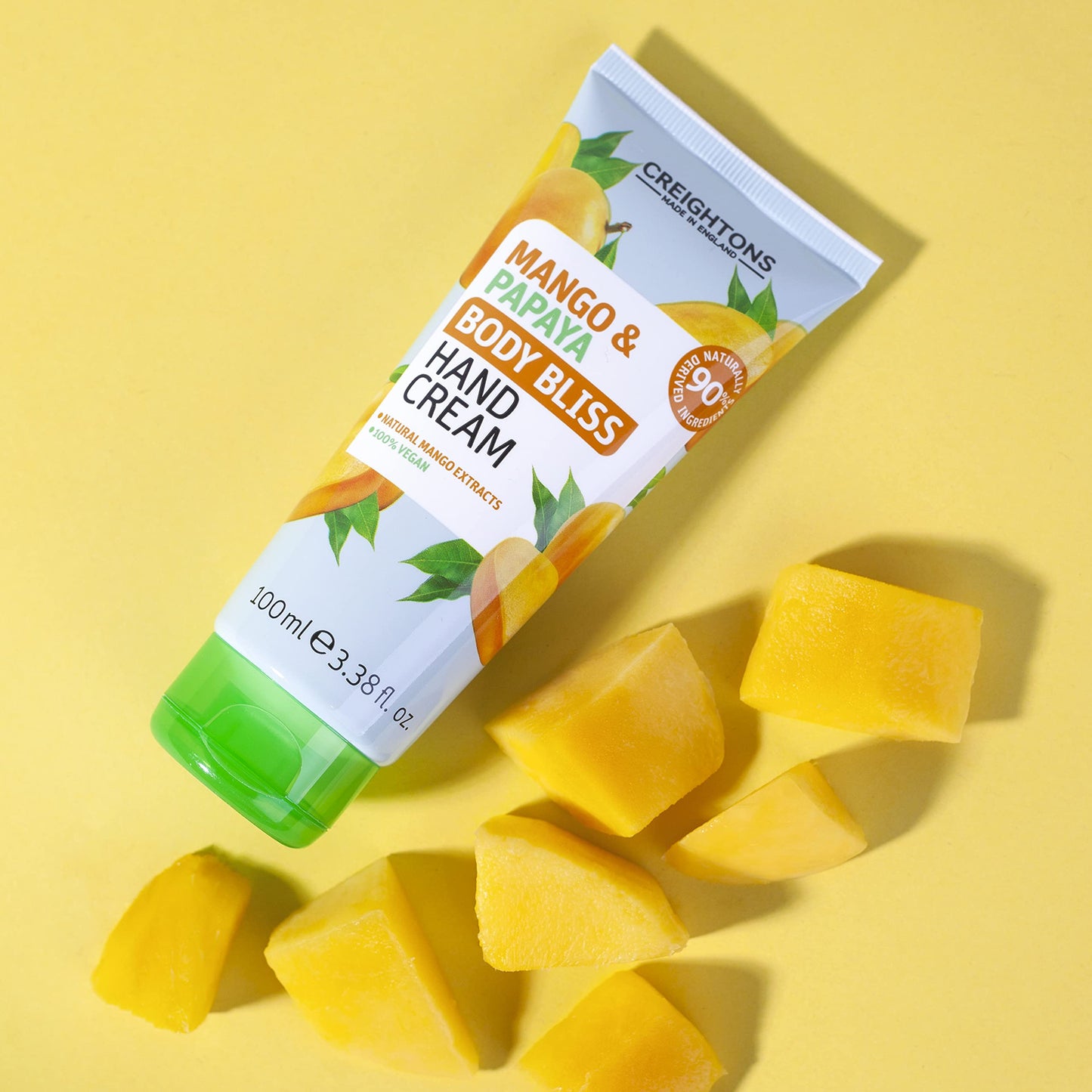 Creightons Body Bliss Mango And Papaya Hand Cream (100ml) - Nourishes hands and cuticles, formulated with 90% naturally derived ingredients & sustainably sourced fruit extracts
