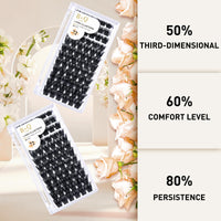 B&Qaugen Cluster Lashes B06 Mixed Tray 72 Clusters B&Q Lash Clusters C D Curl Individual Cluster Lashes Mega Volume Eyelash Clusters DIY Lash Extensions Soft Fluffy Cluster Eyelash Extensions(B06,D-8-16mix)