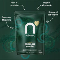 Naturya Organic Spirulina Powder 200g - Superfood Supplement for Energy, Immunity, & Detox – 100% Natural, Nutrient-Rich with High Protein & Iron, Non-GMO, Vegan-Friendly - Resealable Pack