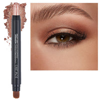 HAORQEE Eyeshadow Stick, Glitter Gold Eye Shadow Pen Cream Metallic Shimmer Dual-Ended Eyeshadows Pencil Crayon Brighten Waterproof Long Lasting High Pigmented with Brush Eye Makeup for Women