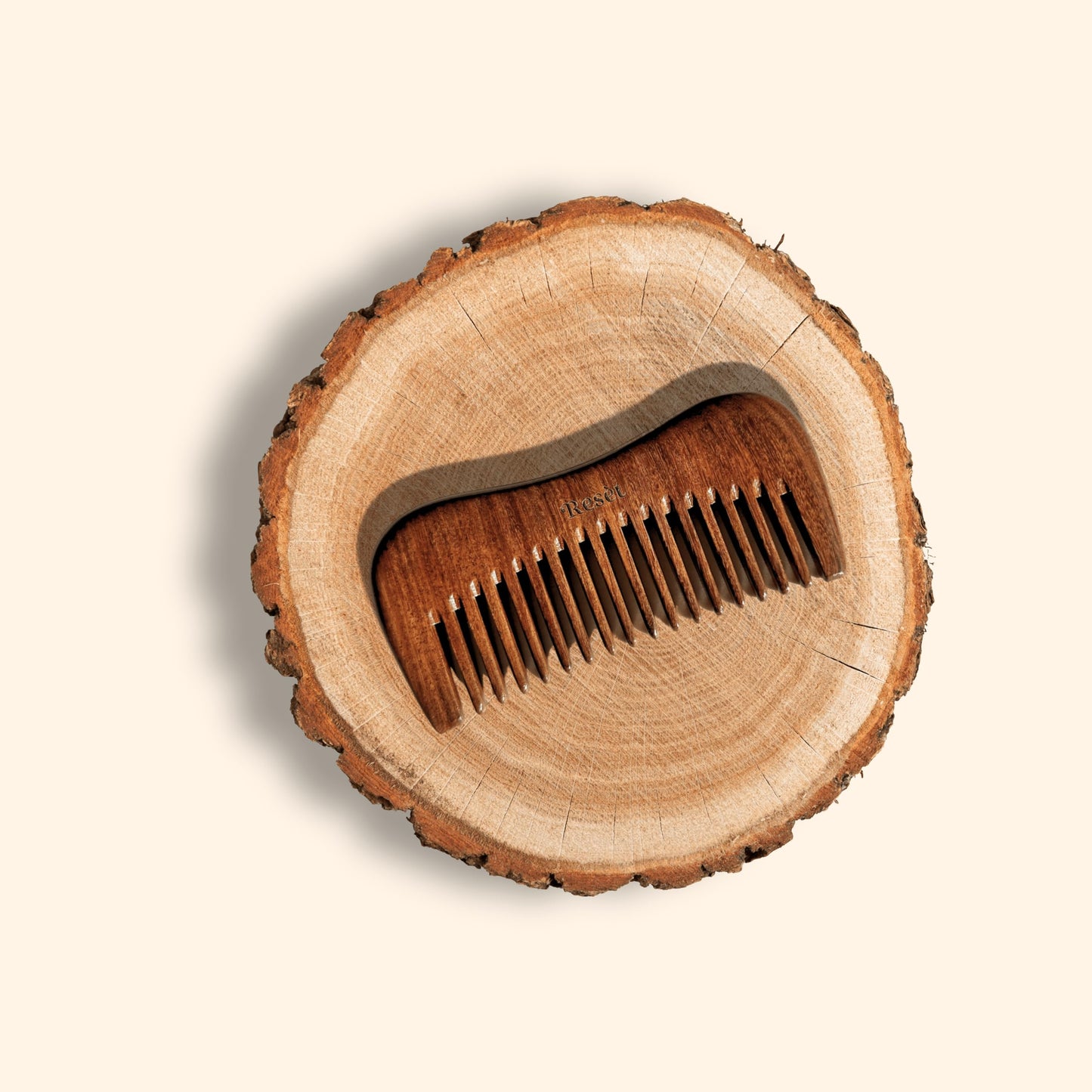 Resèt 100% Natural Handmade Sandalwood Comb | Soft Wide Tooth Wooden Comb for Wet and Dry Hair | Eco-Friendly Anti-Static Wooden Massage Comb | Wooden Hair Detangler for Men and Women