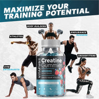 VITAFUSE Creatine Monohydrate Gummies | 4000mg Daily Serving Creatine Gummies in Mixed Berry Flavour | Creatine Gummies for Women & Men