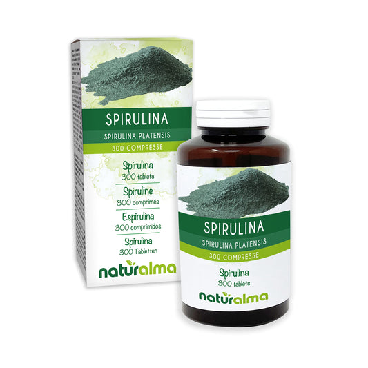 Spirulina (Spirulina platensis or Arthrospira platensis) Thallus (Seaweed) NATURALMA | 150 g | 300 Tablets of 500 mg | Food Supplement | Natural and Vegan