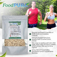 FoodPURA Pure Garlic Capsules Recommended Daily Strength 1000mg HACCP Certified, Manufactured in The UK by FoodPURA 1 Pack of 365 Capsules