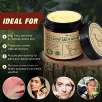 Tamiodfo Tallow Castor Oil Frankincense Oil Handmade Skin Balm, Face & Body Moisturizer for Sensitive Skin, Eczema All-Purpose Balm, 100% Grass-Fed Tallow for Skin Care