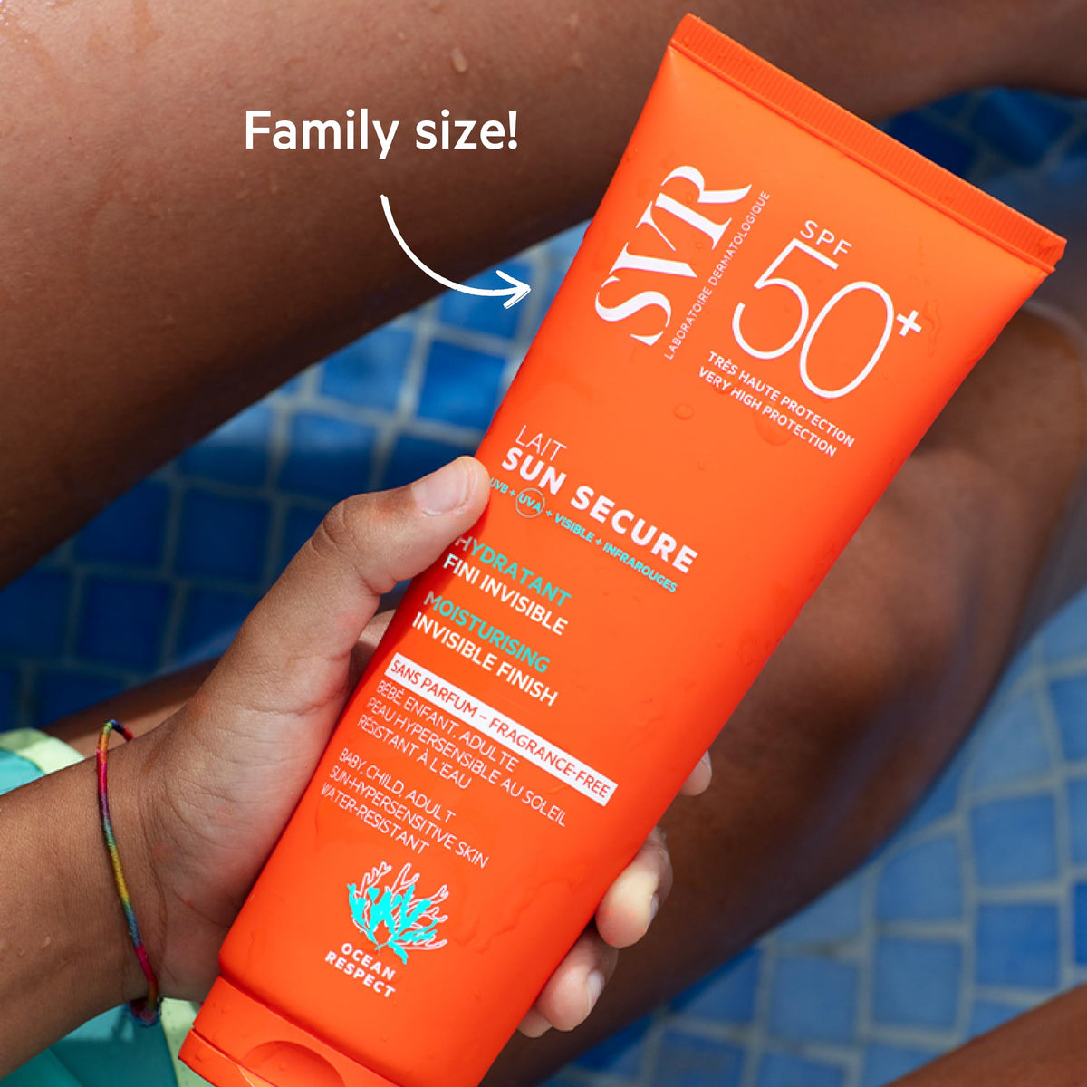 SVR SUN SECURE Face & Body Sunscreen SPF 50+ Milk for All Skin Types, Very High UVA/UVB Factor 50 Sun Cream, Non-Greasy, Reef-Safe, All Ages, 250ml