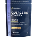 Horbäach Quercetin Supplement with Bromelain 819mg | 120 Vegan Tablets | Complex Formula Providing 519mg of Quercetin with Bromelain, Vitamin C, Rosehip, Acerola and Rutin | by Horbaach