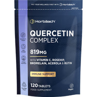 Horbäach Quercetin Supplement with Bromelain 819mg | 120 Vegan Tablets | Complex Formula Providing 519mg of Quercetin with Bromelain, Vitamin C, Rosehip, Acerola and Rutin | by Horbaach