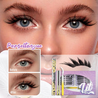 LANKIZ Cluster Lashes Kit，Lankiz Biomimetic Individual Eyelashes KIT with Lash Bond Seal and Remover Lashes Wispy C Curl Reusable Lash Extensions 100PCS DIY Waterproof(Parseltongue)