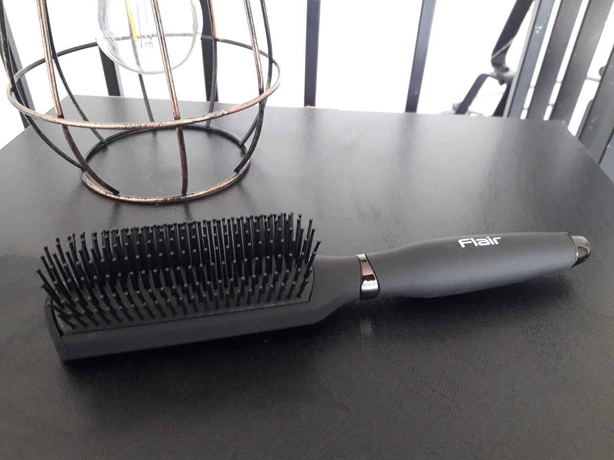 Flair Brush Flair Firm Bristle 9 Row Round Rubber Grip Styling Brush