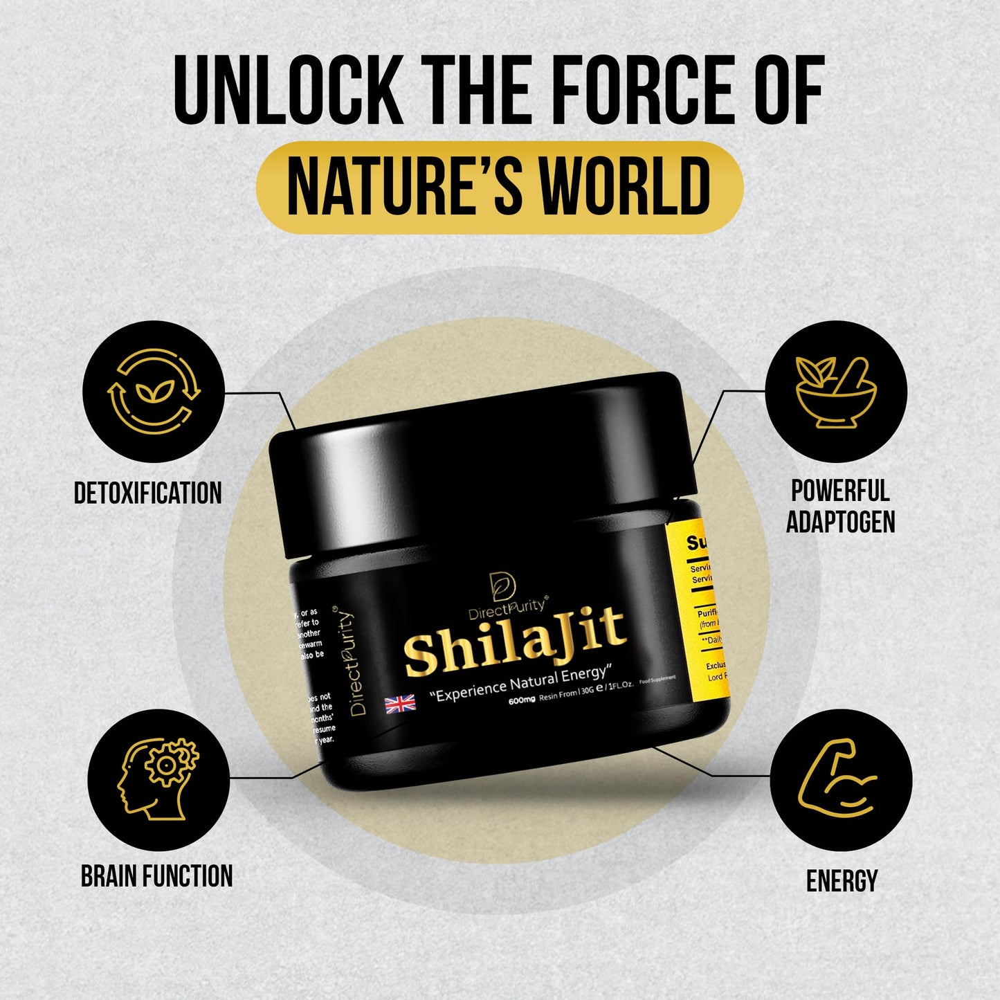 Shilajit Resin, 100% Purified Natural Gold Himalayan Shilajit - Full of Fulvic Acid & Trace Elements, Vegan, Replenish Energy and Immune Support, 30 Grams, 2 Months Supply