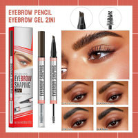 SONGVISON Eyebrow Pencil with Eyebrow Gel,Eyebrow Pencil 2-in-1 Microblading,2024 New 3D Eyebrow Tint Styling Cream Waterproof and Sweat Proof Keeps Your Makeup Non-Fading (#02 Dark brown)