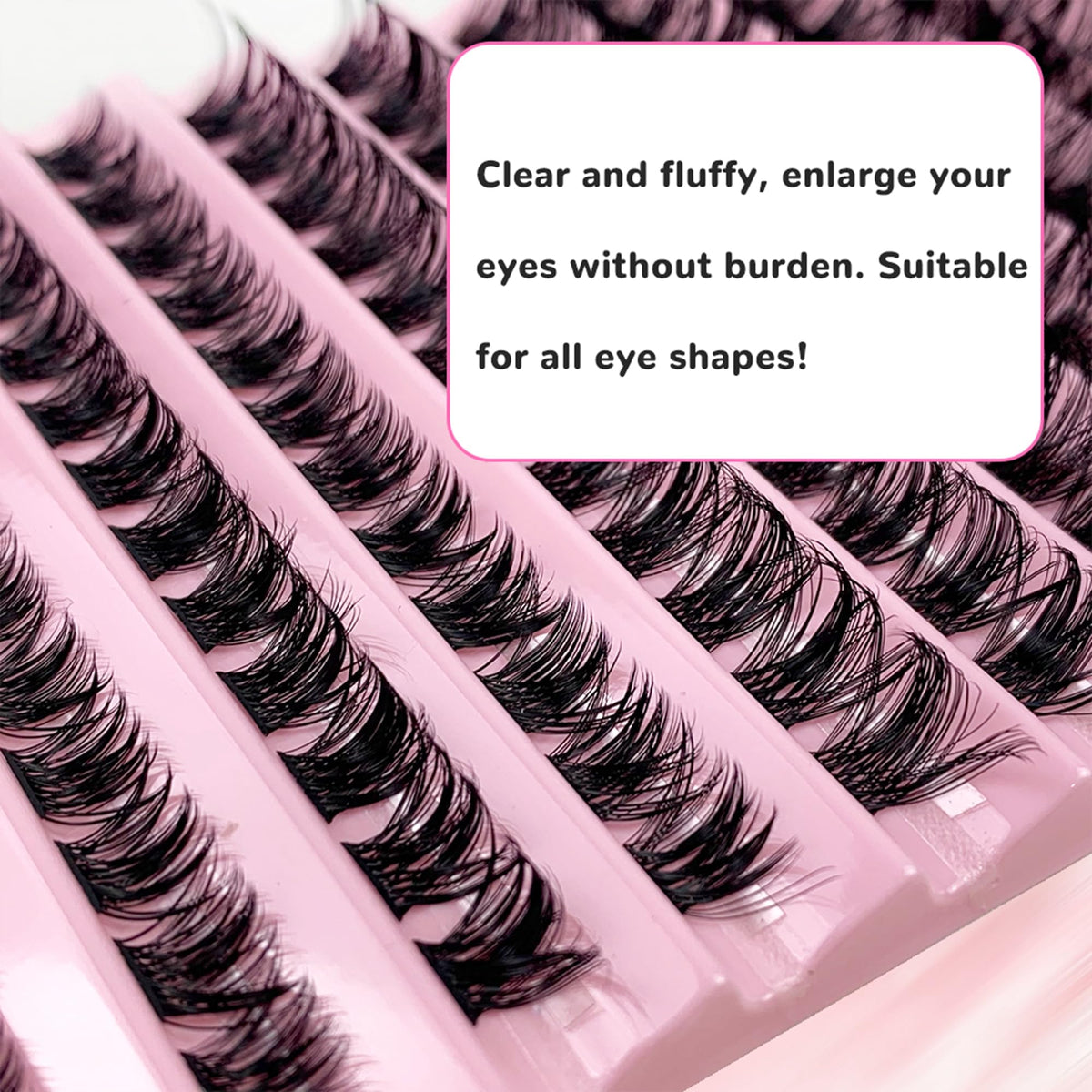 GGOKOK Lash Clusters Wispy DIY Lash Extension 8-16mm Eyelash Clusters 120 pcs Natural Cluster Lashes Individual Lashes Clusters at Home D Curl Fluffy Eyelash Extensions(D08)