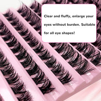 GGOKOK Lash Clusters Wispy DIY Lash Extension 8-16mm Eyelash Clusters 120 pcs Natural Cluster Lashes Individual Lashes Clusters at Home D Curl Fluffy Eyelash Extensions(D08)