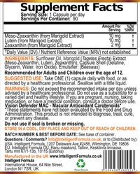 Intelligent Formula Vision Defender MAC Eye Vitamins Supplement – Triple Carotenoids: Lutein 10mg, Zeaxanthin 2mg & Meso-Zeaxanthin 10mg – Vision & Eye Health Support, Blue Light Help – 90 Capsules – Made in The UK