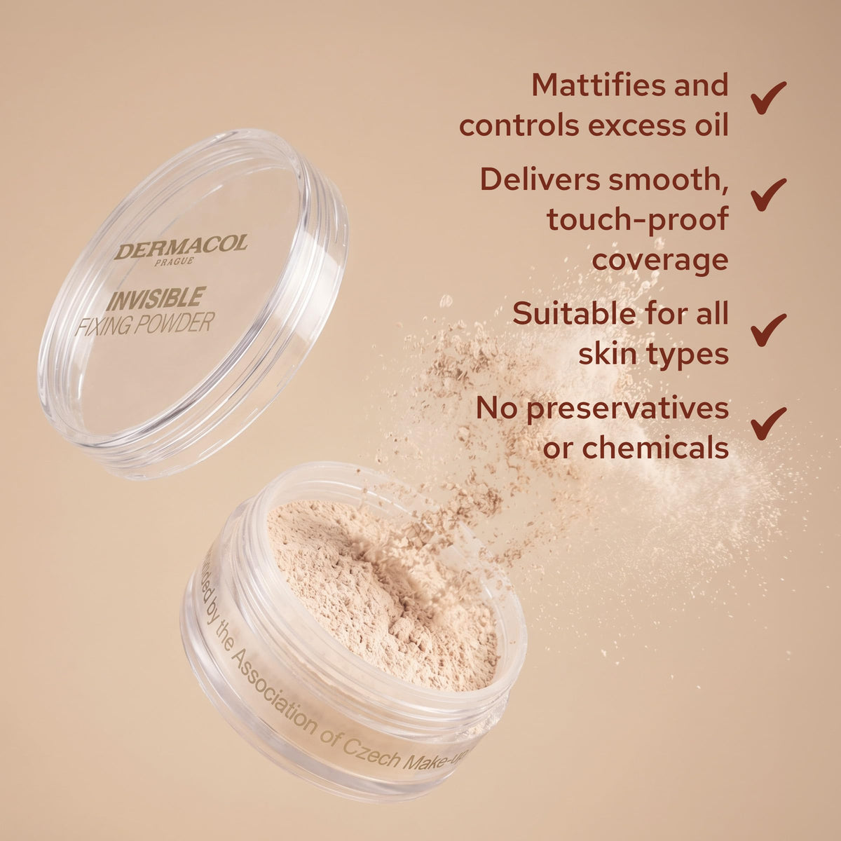 Dermacol Invisible Fixing Powder Light, 13 g
