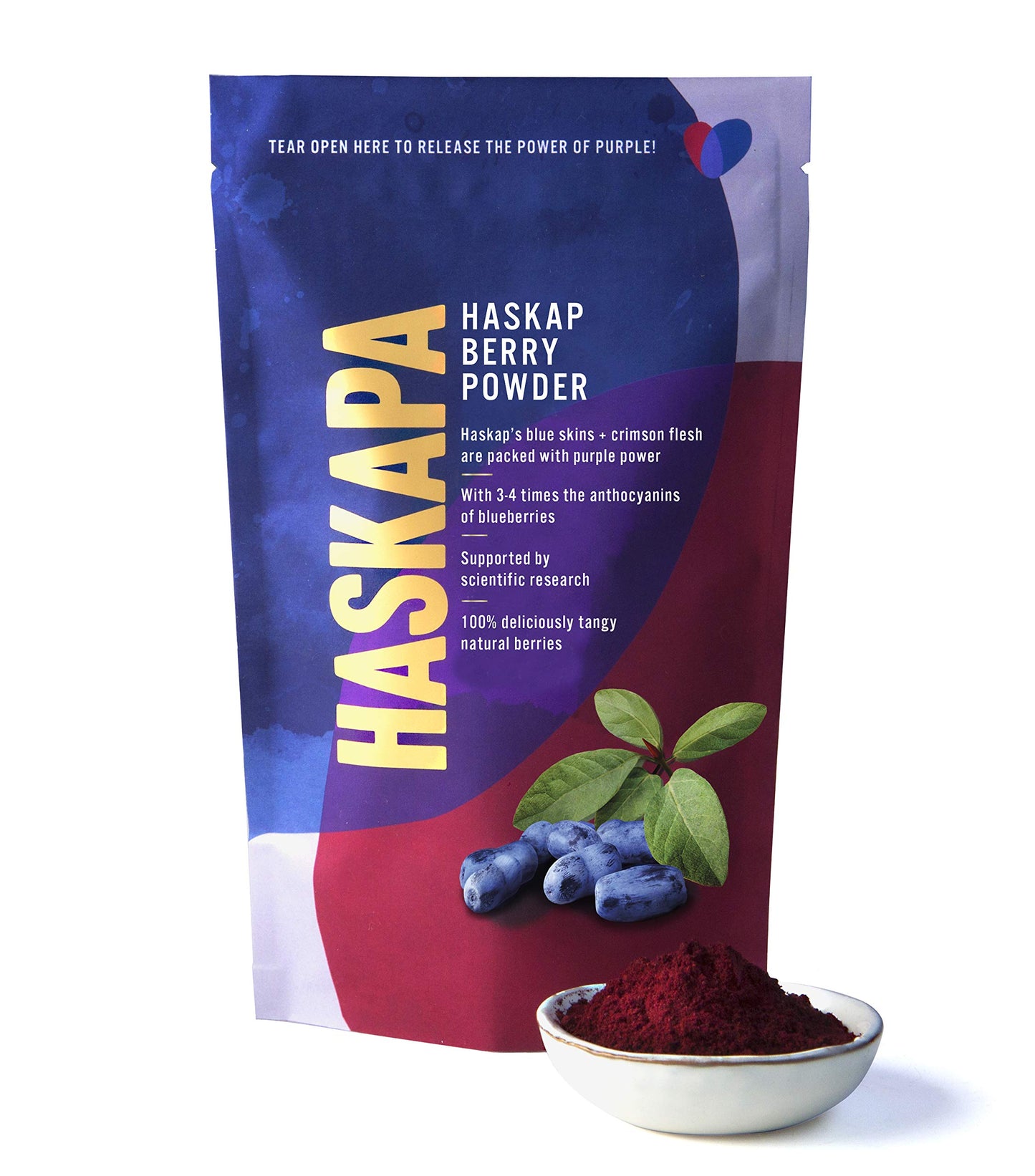 Haskapa | Superberry Powder | Made With 100% Natural Vegan Whole Haskap Berries | High in Vitamin C + Antioxidants | Gluten Free | Superfood Made from Freeze Dried Berries | (30 Day Supply)