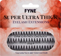 FYNE Super Ultra Thick Individual Eyelashes - 240 Long Individual Eyelash Clusters, 12mm Ultra Thick Natural Lashes - Volume Cluster Lashes - Durable False Eyelash Extensions - 4 Packs of Lashes