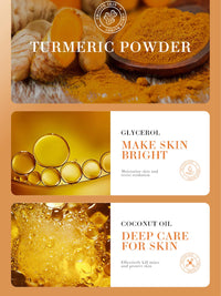 Anshenger Turmeric Handmade Soap, Facial Soap, Gentle Skin Care Essential Oil Soap, Body Cleanser, Anti-Acne, Shrink Pores, Deep Cleansing, Moisturizing, Firming, With Foaming Net, Suitable For Body And Face