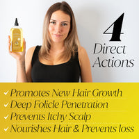 MiracleHair x2 Premium Hair Growth Oil XL 170ml - Rosemary, Biotin, Jojoba, Castor, Coffee, Almond, Argan, Baobab, Peppermint, Ginger & Tea Tree Oil - Hair Growth & Thickening & Loss Prevention - UK Based Brand