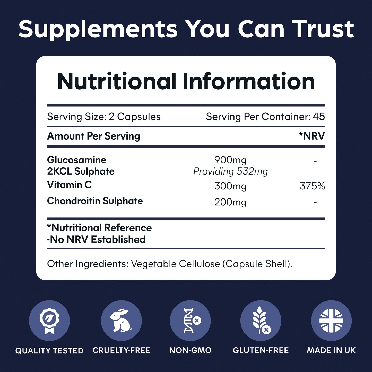 Purolabs Glucosamine Complex – High Strength Glucosamine & Chondroitin with Vitamin C – Advanced Joint Care Supplements for Women & Men to Support Mobility & Flexibility – 90 Capsules
