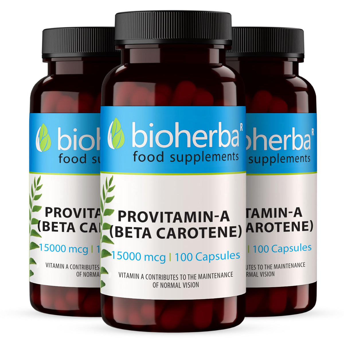 Beta-Carotene 15,000 mcg – 300 Capsules | High-Potency Provitamin A Supplement for Skin, Vision and Immune Support by BIOHERBA