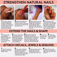 Mylee 5 in 1 Builder Base Strengthening Gel 15ml, UV/LED Nail Polish Coat for Hard Strong Nails Tips & Extensions, For Nail Art Decoration, Decals & Jewels, Professional Manicure Repair (French Rose)