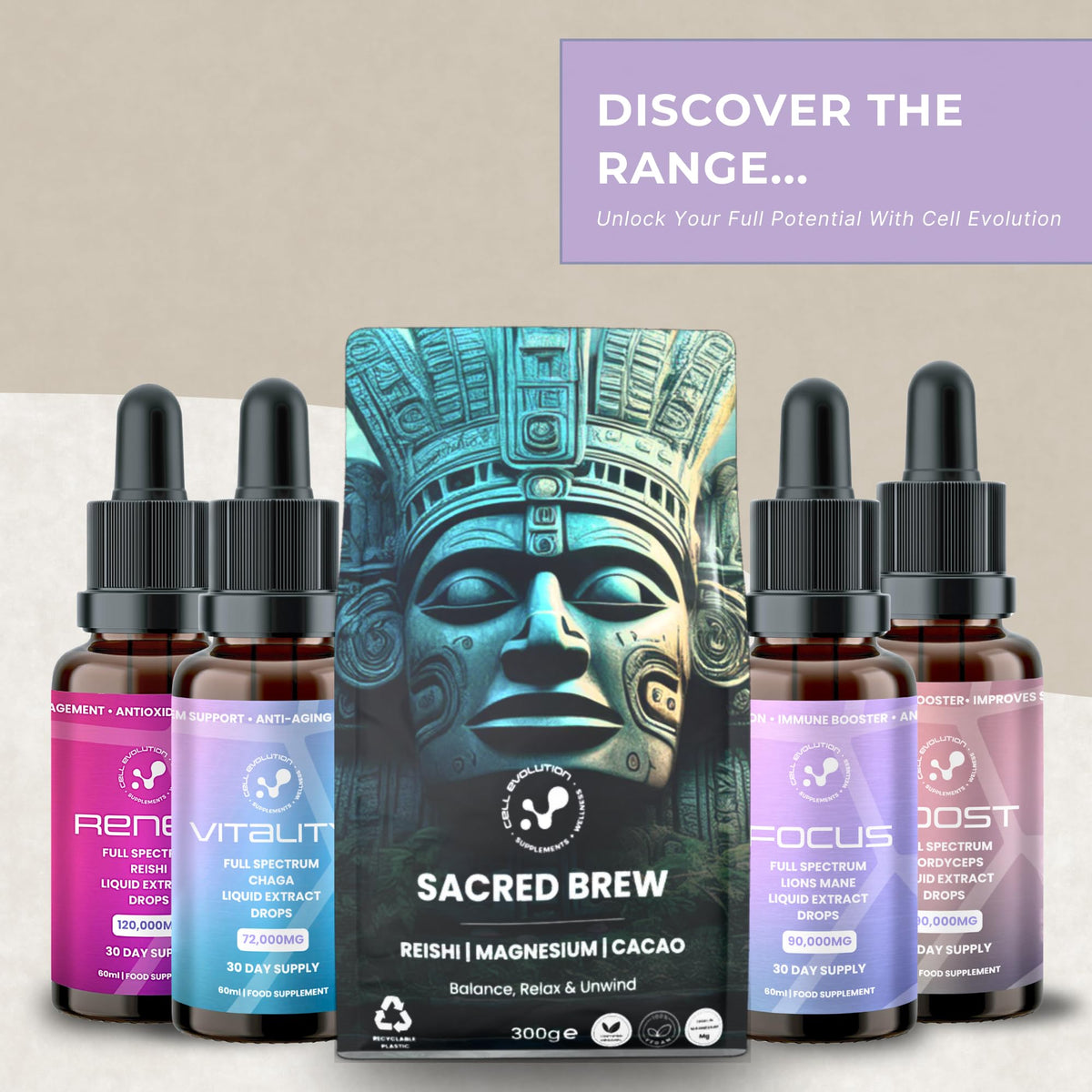 Cell Evolution Lions Mane Full Spectrum Liquid Mushroom Drops Supplement, Super Strength 90,000mg (15:1), Increased Focus, Energy & Decreased Brain Fog, Natural & Suitable for Vegans