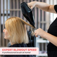 Olivia Garden Expert Blowout Speed – White & Grey - 25 - Ceramic Coated Round Brush with Extra Long Barrel for 25% Faster Blowouts
